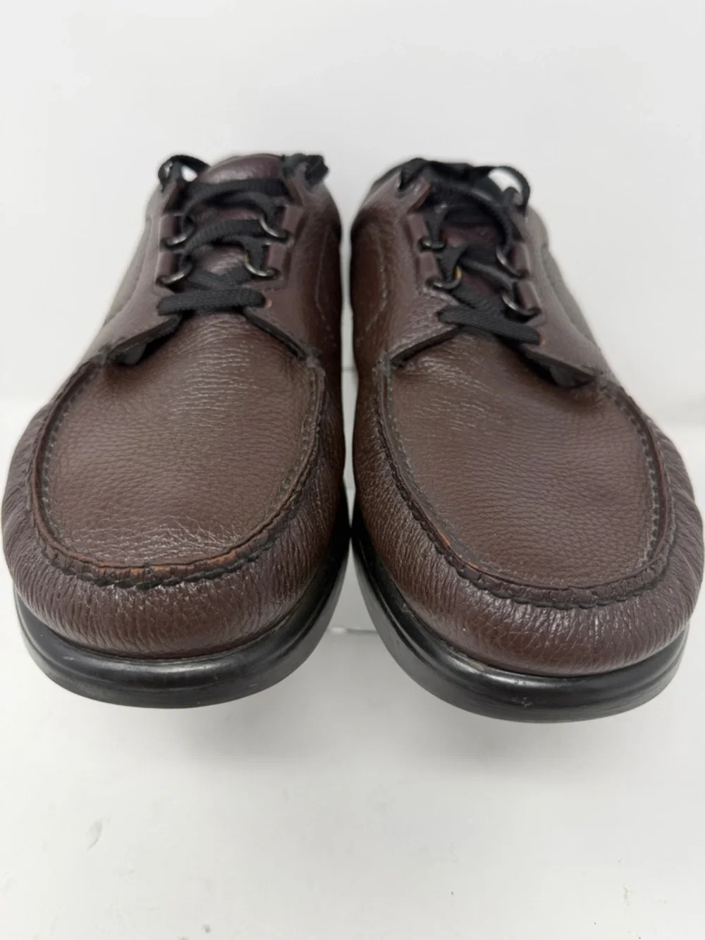 SAS Men's Bout TimeLace-Up Pebbled Leather Shoes in Cordovan Brown size 12